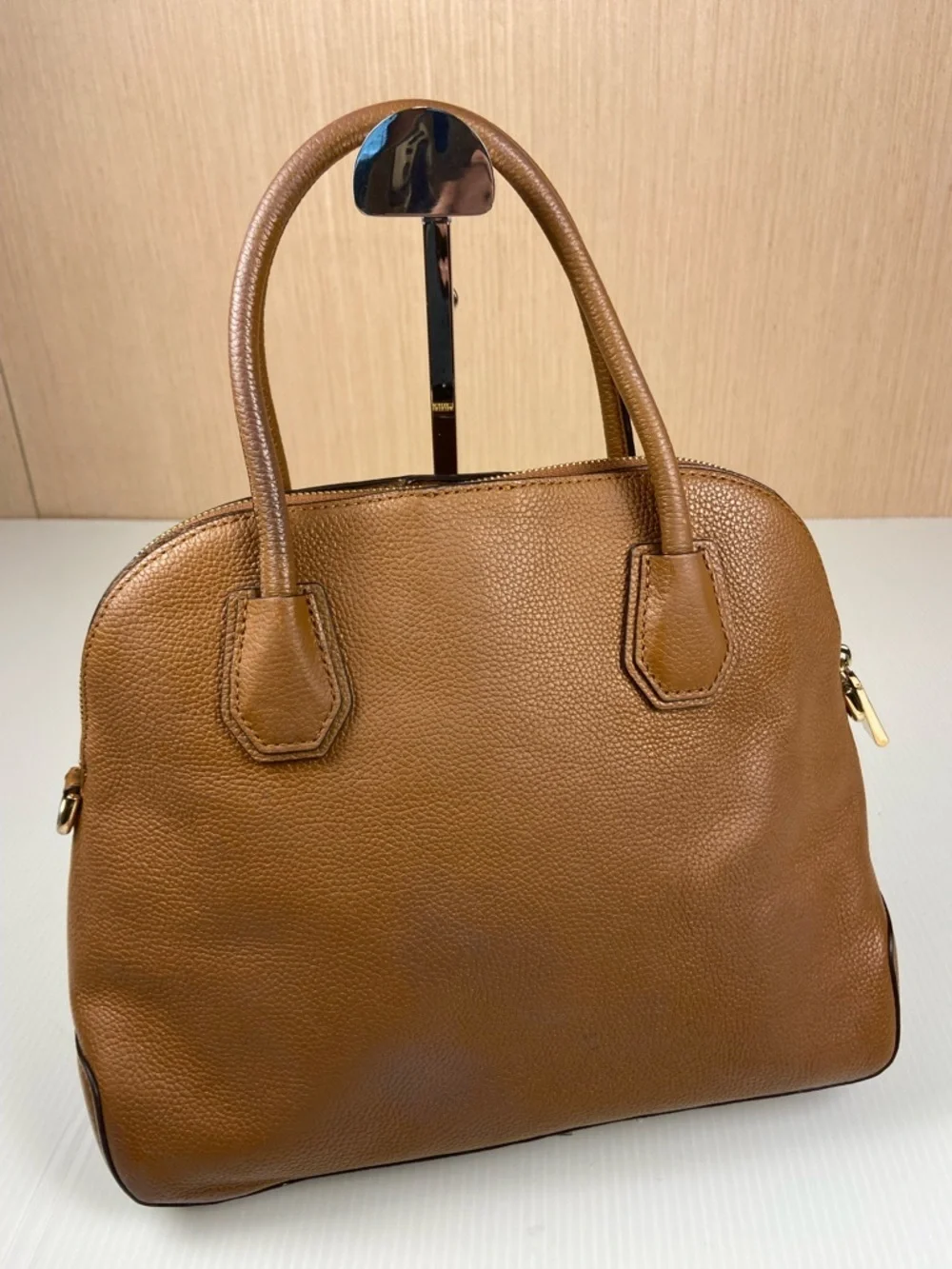 Michael Kors Mercer Medium Dome Satchel Luggage Pebbled Leather Crossbody Bag